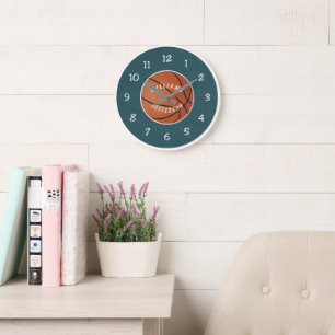 Horloge murale pour fan de basket-ball personnalis