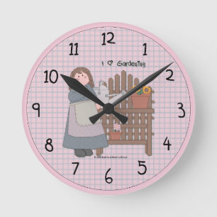Horloge murale pour fille de jardin de campagne