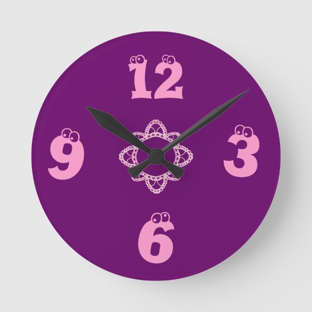 Horloge murale pour les enfants pourpres (Recto)