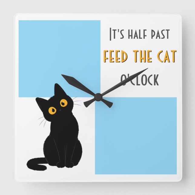 Horloge murale pour les parents de chats « Nourris (Recto)
