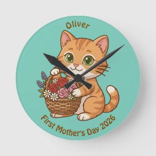 Horloge murale pour nurserie de chat mignon : Cade