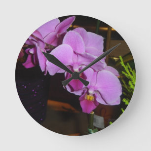Horloge murale pourpre d'orchidée