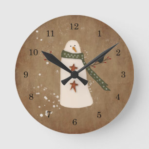 Horloge murale primitive de Snowman