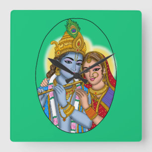 Horloge murale Radha Krishna