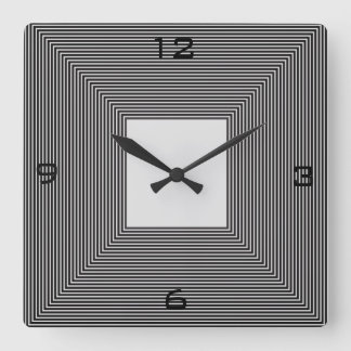 Horloge murale rayée noir et blanc