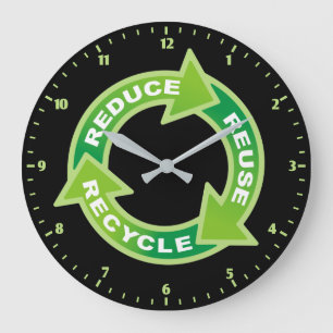 Horloge murale Réduire Réutiliser Recycler