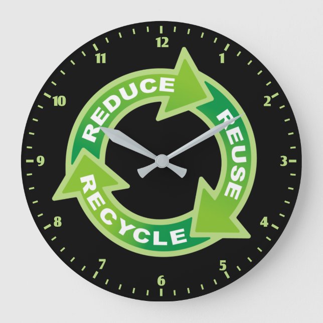 Horloge murale Réduire Réutiliser Recycler (Recto)