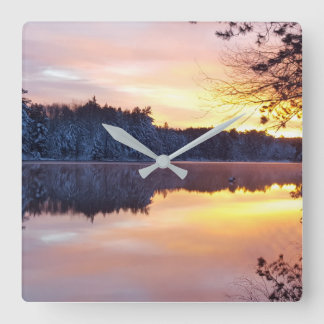 Horloge murale reflets d'hiver