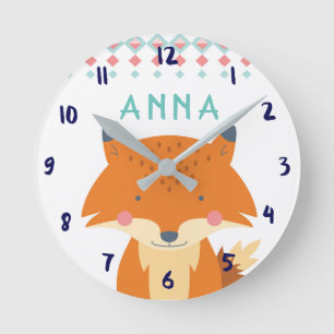 Horloge murale renard personnalisée