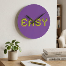 Horloge murale Rétro 8 bits FACILE - Cyber violet