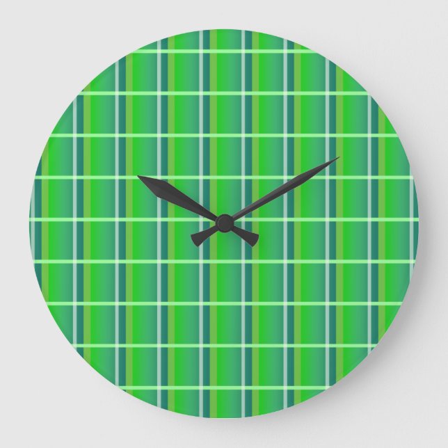 Horloge murale rétro à carreaux verts (Recto)