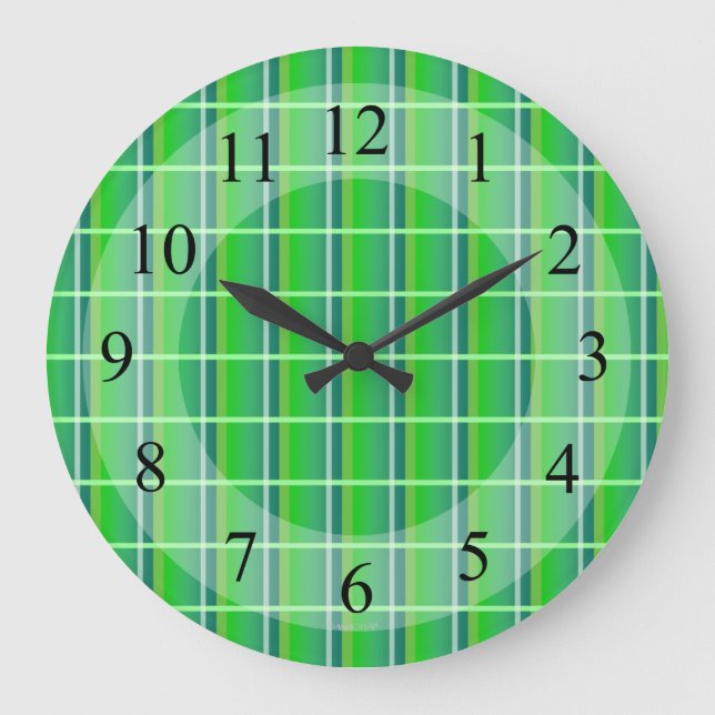 Horloge murale rétro à carreaux verts (Recto)