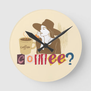 Horloge murale rétro pour amateur de café chic