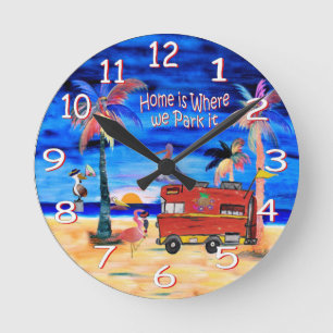 Horloge murale rétro pour camping-car
