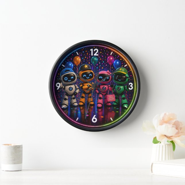 Horloge murale Robots party time (Maison)