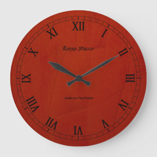 Horloge murale ronde à finition fausse Rosso Stucc