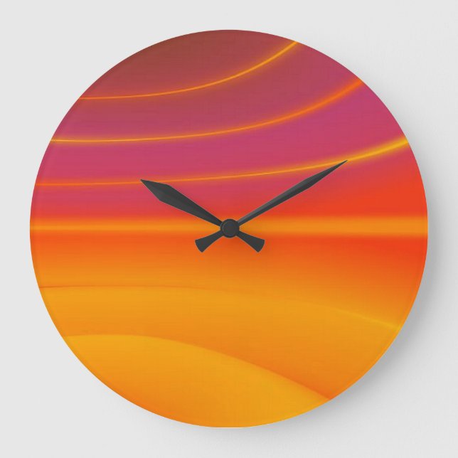 Horloge murale ronde à tourbillon orange abstrait (Recto)