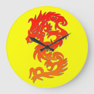 Horloge murale ronde année du Dragon