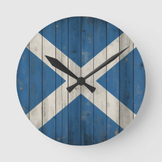 Horloge murale ronde bleue Saltire écossais | Écos