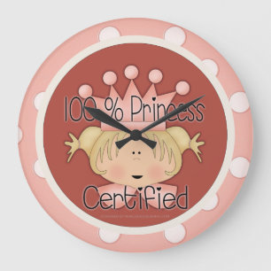 Horloge murale ronde certifiée Princesse 100%