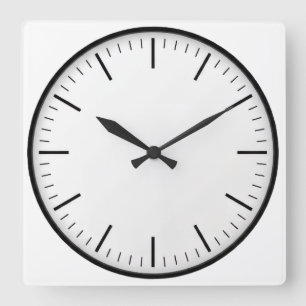 horloge murale ronde classique noir et blanc sans