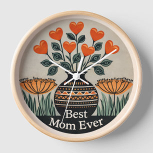 Horloge murale ronde de 25 cm pour la fête des Mèr