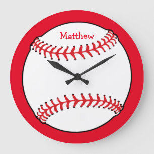 Horloge murale ronde de base-ball