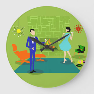 Horloge murale ronde de couples modernes de la