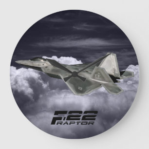 Horloge murale ronde de F-22 RAPTOR (grande)
