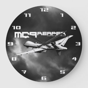 Horloge murale ronde de MQ-9 Reaper (grande)