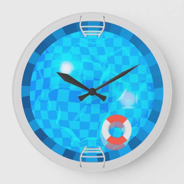 Horloge murale ronde de piscine (Recto)