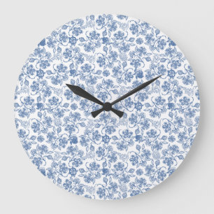 Horloge murale ronde d'impression florale ethnique