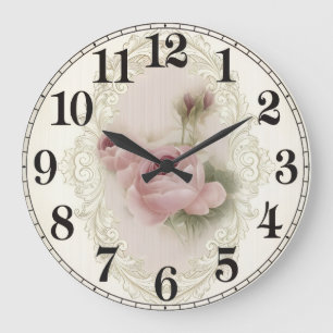 Horloge Murale Ronde en Acrylique Élégance Florale