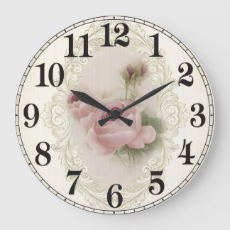 Horloge Murale Ronde en Acrylique Élégance Florale