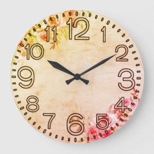 Horloge Murale Ronde en Acrylique Élégance Florale