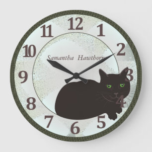 Horloge murale ronde faite sur commande de chat