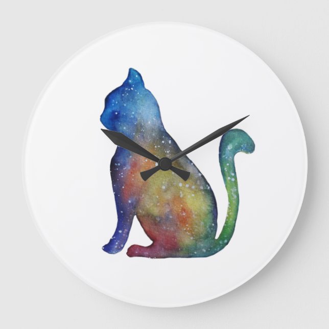 Horloge murale ronde (grande) chat (Recto)