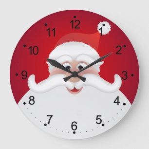 Horloge murale ronde Jolly Santa Noël (grande)