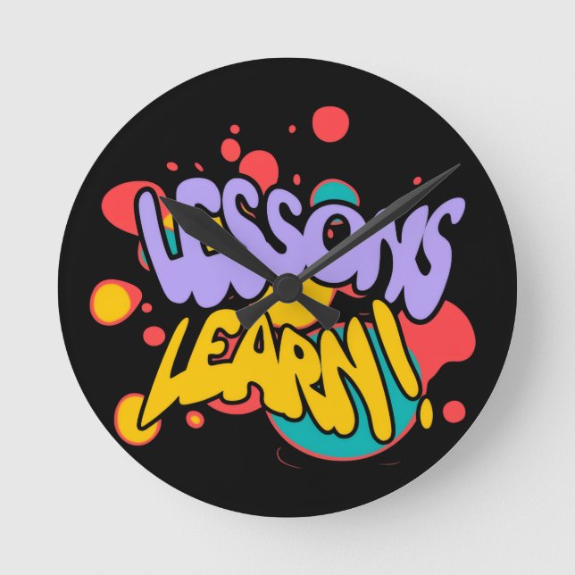 HORLOGE MURALE RONDE LEÇONS DE PEINTURE À DOMICILE (Recto)