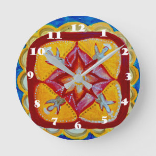 Horloge murale ronde Mandala (moyenne)