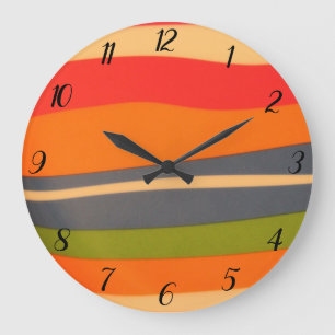Horloge murale ronde multicolore