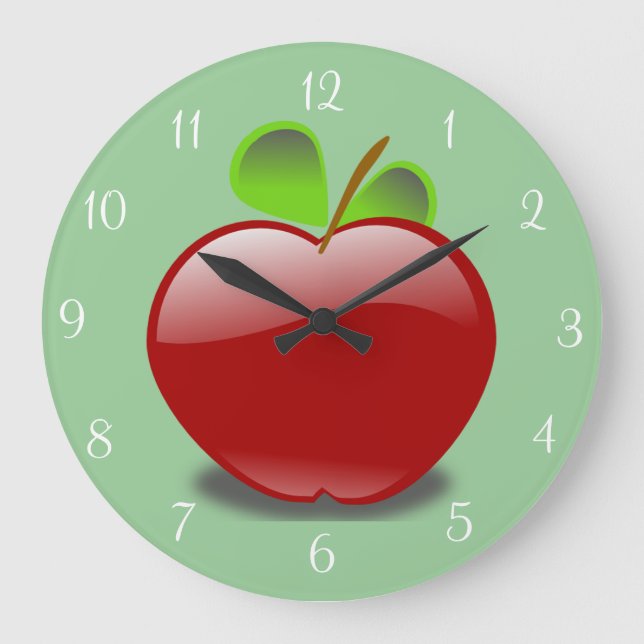Horloge murale ronde Pomme Rouge (Recto)