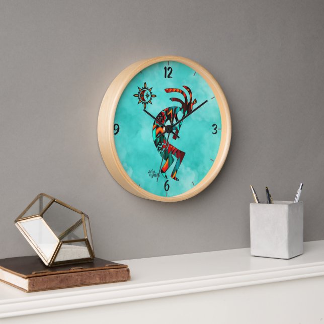 Horloge murale ronde Southwest Kokopelli (Bureau)