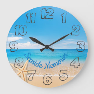 Horloge murale ronde Souvenirs de bord de mer