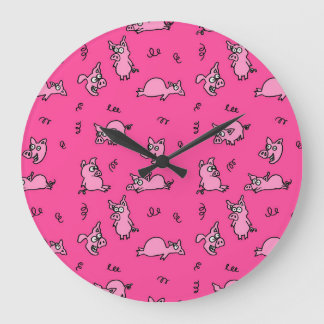 Horloge murale rose