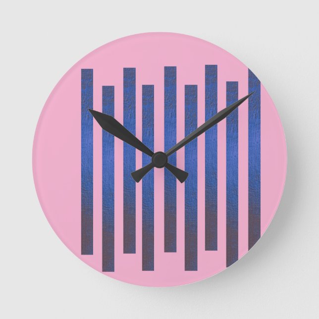 Horloge murale rose à rayures (Recto)