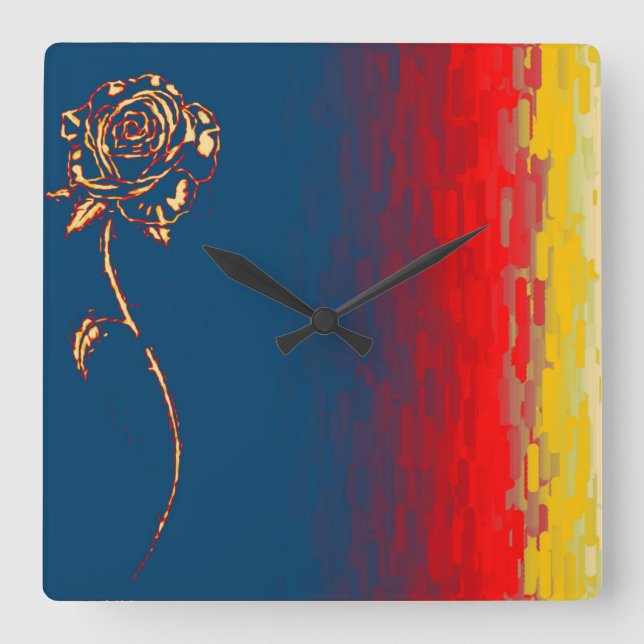 Horloge Murale Rose Abstraite (Recto)