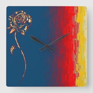 Horloge Murale Rose Abstraite