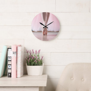 Horloge murale rose Ballerina Ballon