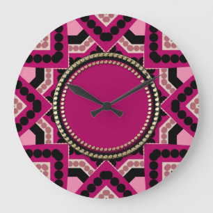Horloge murale rose chaud